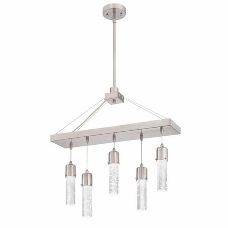BRILLIANTBULB 5 Light LED Chandelier with Bubble Glass - Brushed Nickel BR2690139